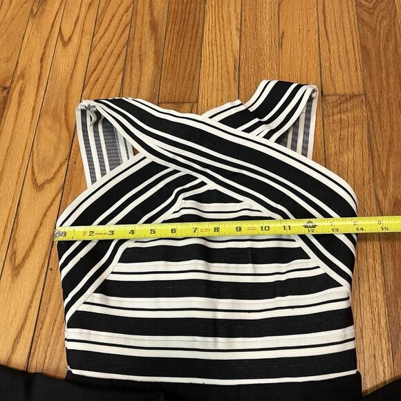 Anthropologie Maeve NWT Black White Crosswise Flare Bandage‎ Dress Size 2 - Picture 7 of 7